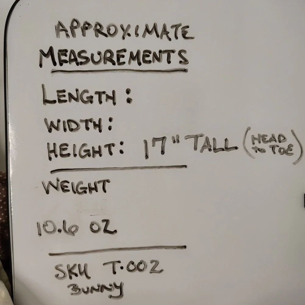 Vtg Country Style‎ Fabric Bunny Rabbit Muslin Doll 17" Tall Decor Cottagecore - Picture 14 of 14